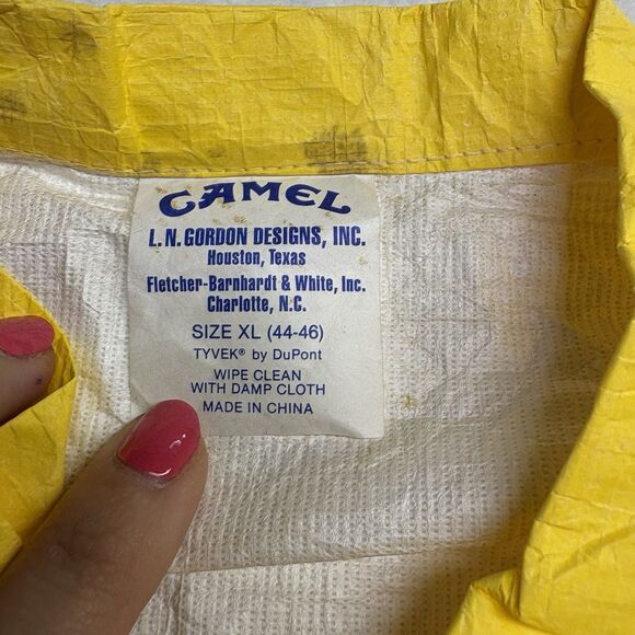 VTG 1992 JOE CAMEL Cigarettes Yellow Windbreaker Jacket Coat Size XL 90s - Picture 6 of 9